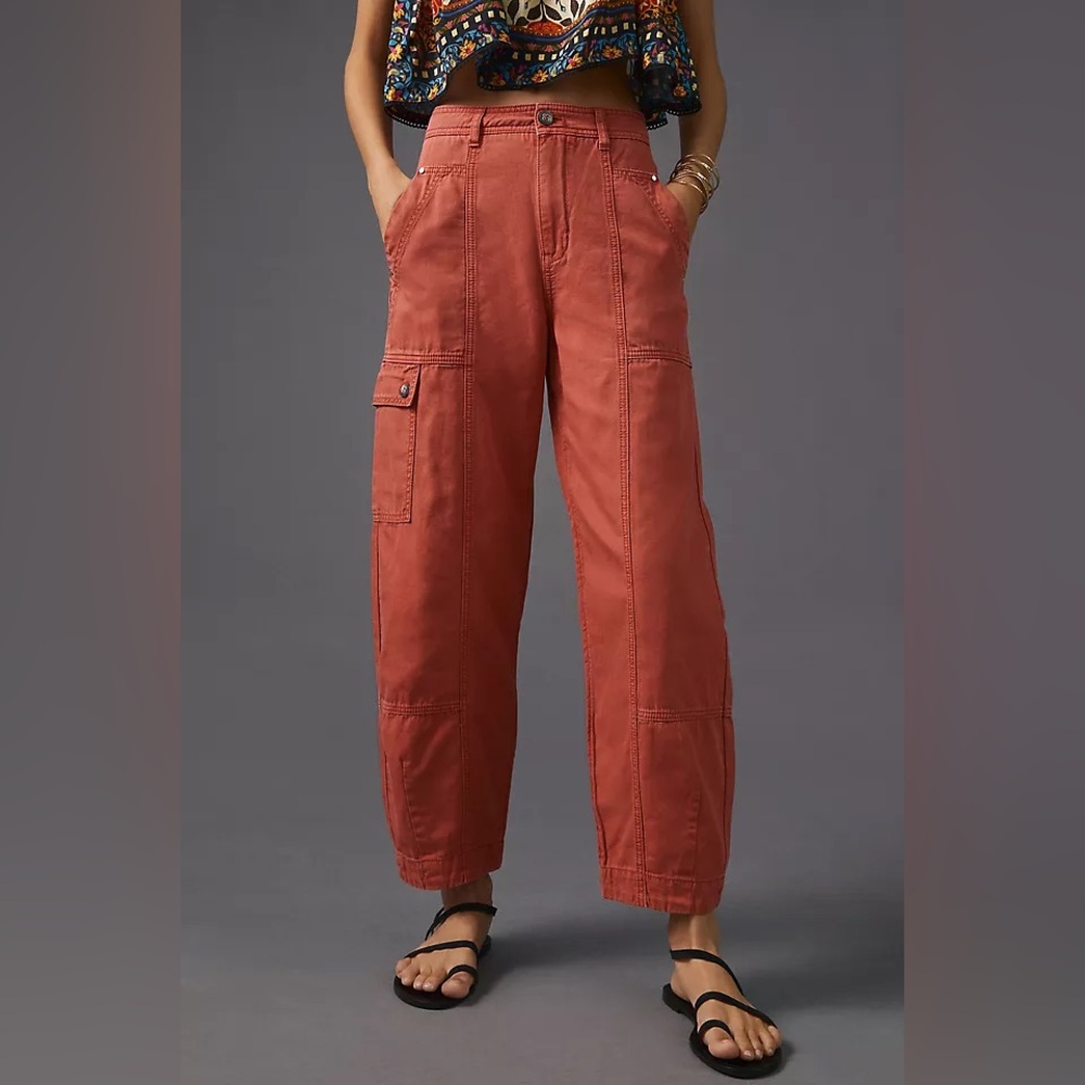 Anthropologie Terracotta Wide Leg Pants